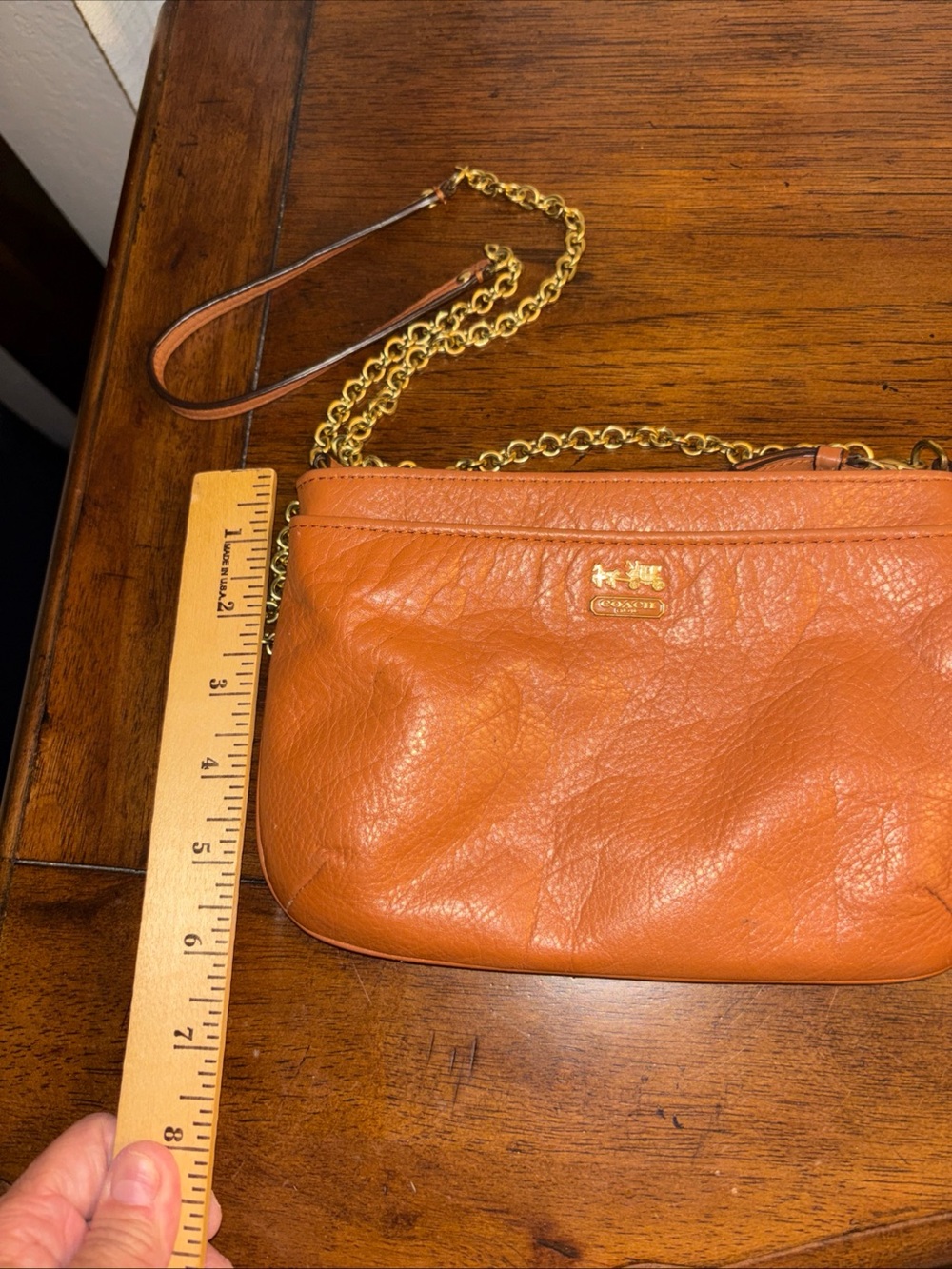 Coach Camel Brown Small Crossbody Leather Purse